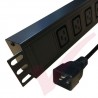 6 Way Horizontal PDU C19 Socket To C20 Plug