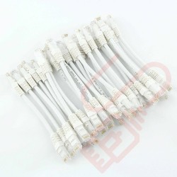24 Pack of 20cm (8-inch) in White - Cat5e High Grade 125MHz 24AWG LSZH Patch Cables for 2U Patching