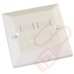 Excel Cat5e Single Faceplate with 2x RJ45 Modules White