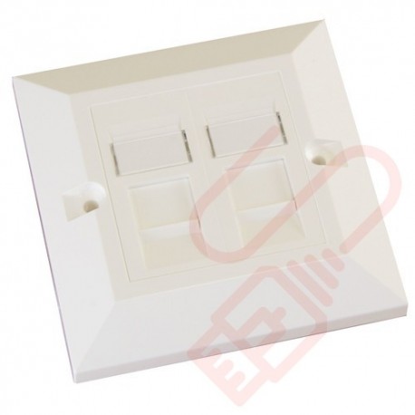 Excel Cat5e Single Faceplate with 2x RJ45 Modules White