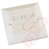 Excel Cat5e Single Faceplate with 2x RJ45 Modules White