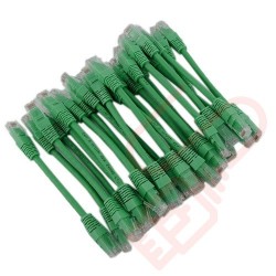 24 Pack of 20cm (8-inch) in Green - Cat6 High Grade 250MHz 24AWG LSZH Patch Cables for 2U Patching