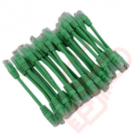 24 Pack of 20cm (8-inch) in Green - Cat6 High Grade 250MHz 24AWG LSZH Patch Cables for 2U Patching