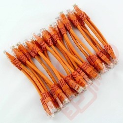 24 Pack of 20cm (8-inch) in Orange - Cat6 High Grade 250MHz 24AWG LSZH Patch Cables for 2U Patching