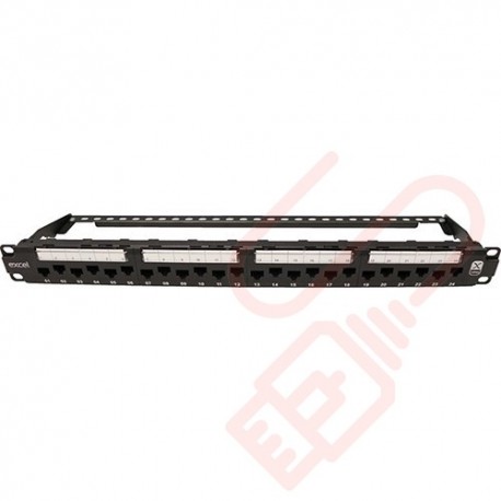 Excel Cat6A Unscreened 24 Port Punchdown 1U Patch Panel Black 100-155
