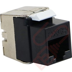 Excel Cat6A UTP Low Profile Toolless Keystone Jack - Black 100-182-BK