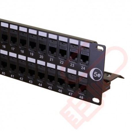 48 Port Cat5e Patch Panel 2U UTP Coupler