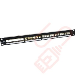 Excel Unloaded Keystone 24 Port 1U Patch Panel Frame Black 100-026
