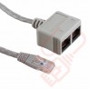 RJ45 Economiser UTP M - 2 x Female Data/Data Grey Boot