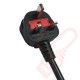 Horizontal C13 Socket to UK 13A Plug with 3 Metre Trailing Cable 1.5U Rack PDU