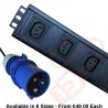 Vertical PDU C13 Socket to 16 Amp Commando Plug