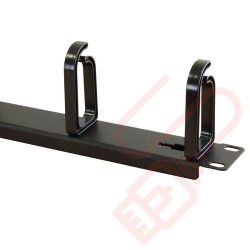 1U 5 Ring Cable Tidy with 5x Plastic Removable Rings 