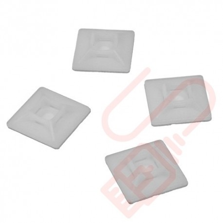 Neutral Adhesive Cable Tie Base - 100 Pack