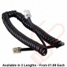 RJ10 4P4C Connectors Coiled Telephone Cord Black