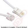 BT to RJ11 4 Wire Crossover Cable White