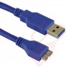 2 Metre USB 3.0 A Male to Micro B Male Superspeed Data Cable Blue
