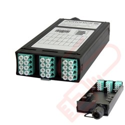 Zettonics LC OM4 Multimode 12 Duplex Unloaded Fibre Cassette Aqua
