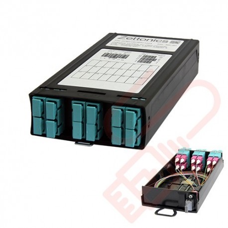 Zettonics MTP/MPO SC OM4 Multimode 6 Duplex Fibre Cassette (Polarity A/C)