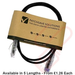 Cat6 Slim U/UTP Small Diameter Snagless Booted Patch Cables Black