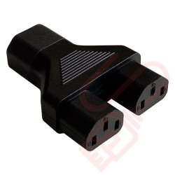 IEC Male C14 to Dual IEC Female C13 Y Power Adapter