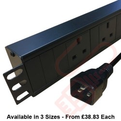 Horizontal PDU UK Socket to C20 Plug