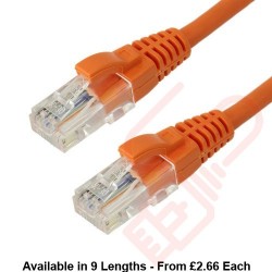 Excel Cat6 Patch Cables RJ45 UTP LSZH Snagless Booted Orange
