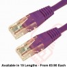 Cat6 Patch Cables RJ45 UTP High Grade PVC Flush Booted Purple
