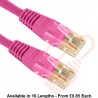 Cat5e Patch Cables RJ45 UTP High Grade PVC Flush Booted Pink