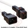 C19 Locking to C20 High Grade H05VV-F 16A Power Cables White