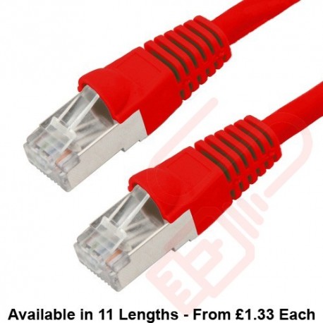 Cat6a Patch Cables RJ45 S/FTP (10G) Premium LSZH Bubble Booted Red